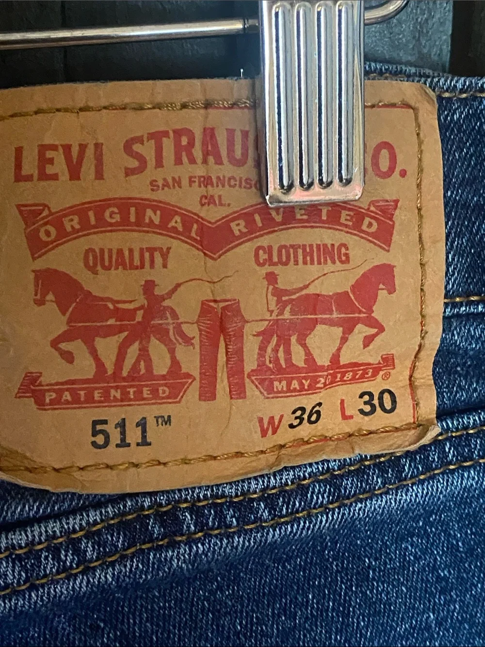 Levi’s 511 slim fit jeans size 36x30 red tab